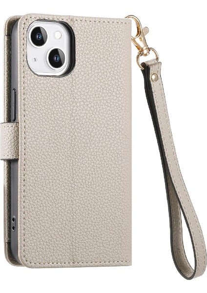 Iphone 15 Için Kılıf Artı Deri Kılıf Aşk Kordon Cüzdan Fermuar (Yurt Dışından)