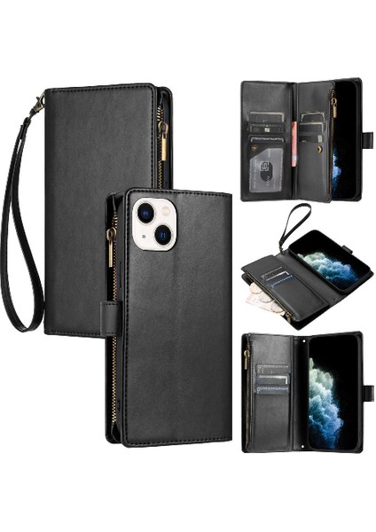 Iphone 15 Için Kılıf Artı Folio Kapak Pu Deri Kart Yuvaları Çanta Kapak (Yurt Dışından)