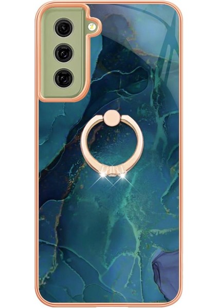 Samsung Galaxy S21 Fe 5g Için Kılıf 360 &deg; Dönebilir Halka Tampon Mermer Tpu (Yurt Dışından)
