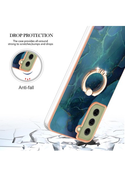 Samsung Galaxy S21 Fe 5g Için Kılıf 360 &deg; Dönebilir Halka Tampon Mermer Tpu (Yurt Dışından)