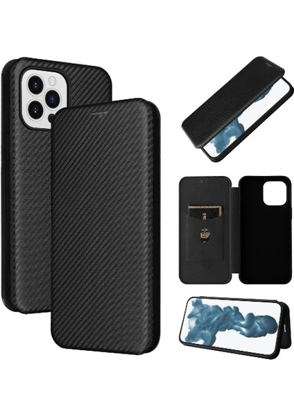Kart Tutucu Kickstand Manyetik Karbon ile iPhone 14 Pro Max Için Kılıf (Yurt Dışından)