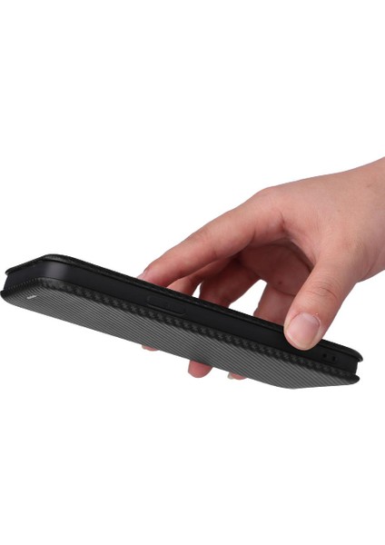 Kart Tutucu Kickstand Manyetik Karbon ile iPhone 14 Pro Max Için Kılıf (Yurt Dışından)