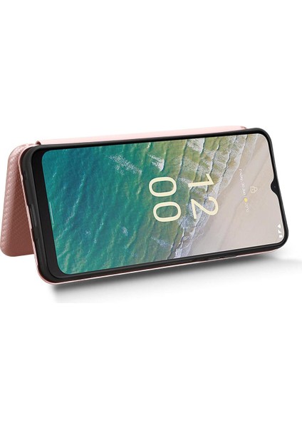 Nokia C32 Deri Folio Flip Case Kart Ekleme Manyetik Fiber Için Kılıf (Yurt Dışından)