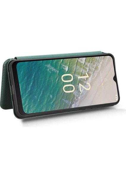 Nokia C32 Deri Folio Flip Case Kart Ekleme Manyetik Fiber Için Kılıf (Yurt Dışından)