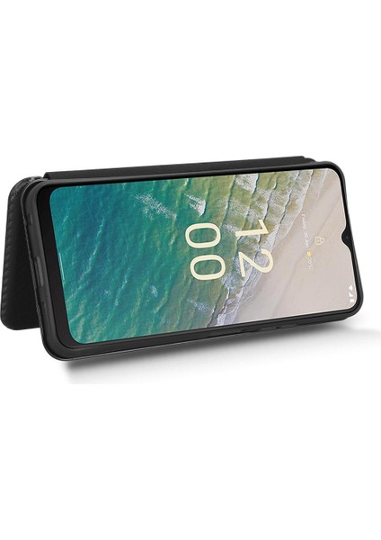 Nokia C32 Deri Folio Flip Case Kart Ekleme Manyetik Fiber Için Kılıf (Yurt Dışından)