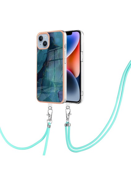 IPhone 14 Kapak Mermer Ayrılabilir Kayış Crossbody Kordon Yumuşak (Yurt Dışından)