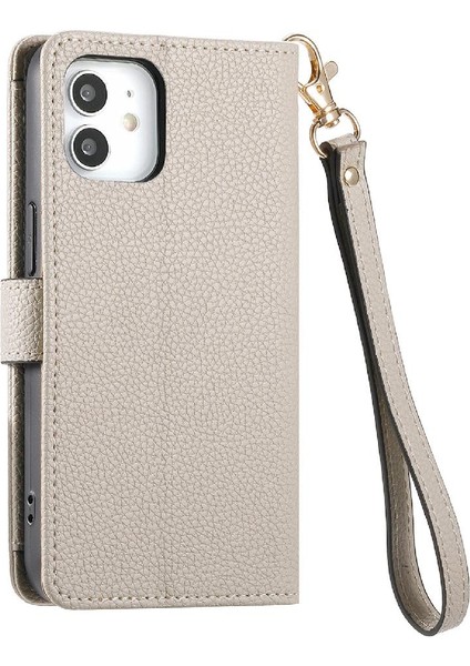 Iphone 12 Için Kılıf Pro Aşk Kordon Fermuar Cüzdan Deri Kılıf (Yurt Dışından)