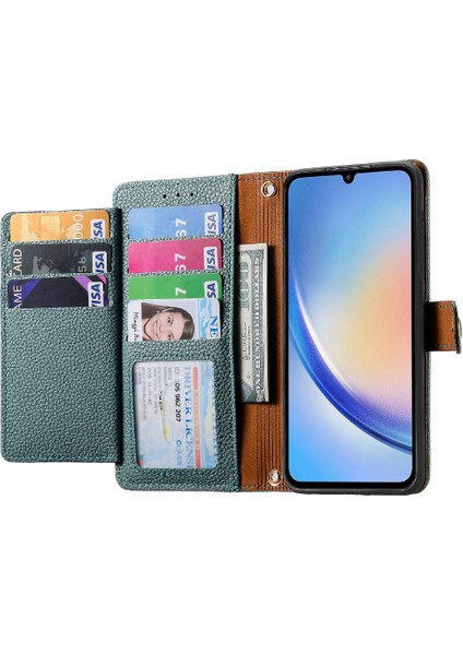 Samsung A34 5g Aşk Deri Kılıf Cüzdan Kordon Fermuar (Yurt Dışından)