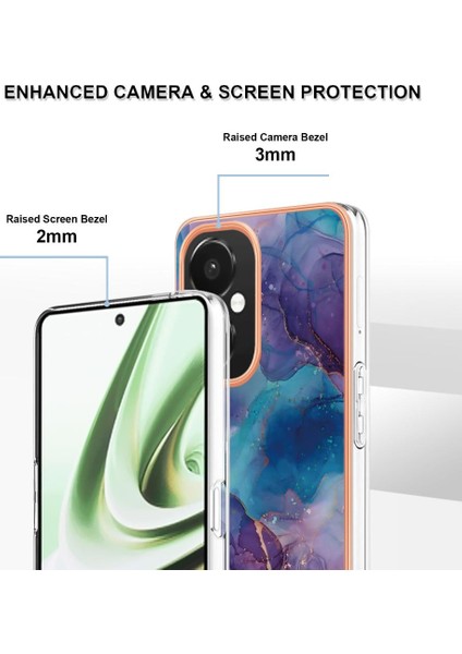 Oneplus Nord Ce 3 5g Kılıf Silikon Tampon Tpu Mermer ile Uyumlu (Yurt Dışından)