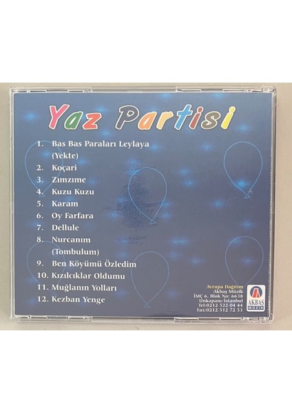 Yaz Partisi CD (Jelatininde Sıfır Orjnal Dönem Baskı Cd)