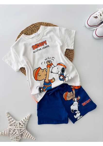 Snpy Allstar Karakter Baskılı Erkek Çocuk şortlu takım - Mavi