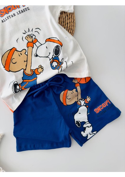 Snpy Allstar Karakter Baskılı Erkek Çocuk şortlu takım - Mavi modelleri