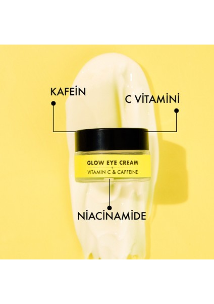 Polente Natural - Glow Eye Cream- Vitamin C & Kafein Içeren Canlandırıcı Göz Kremi (20 Ml)