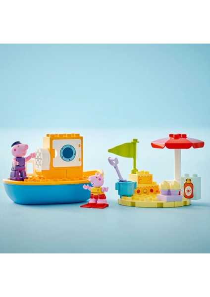 LEGO® DUPLO® Peppa Pig Tekne Gezisi 10432 - 2 Yaş ve Üzeri Çocuklar için Peppa Pig Minifigürü İçeren Eğitici Oyuncak Yapım Seti (23 Parça)