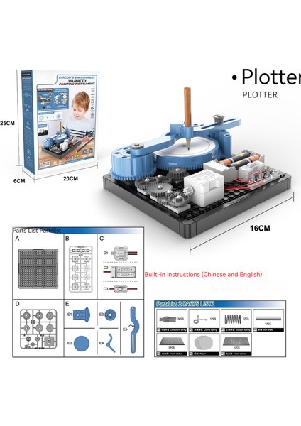 Bilim Fizik Fen Eğitimi Deneysel Öğretim Yardımcıları Dıy Montaj Mekanik Eğitici Çocuk Oyuncakları-Plotter (Yurt Dışından)