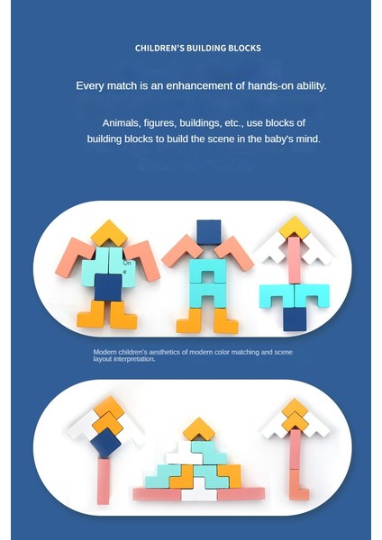 Erken Eğitim Eğitici Çocuk Bulmacası Ahşap Üç Boyutlu Bulmaca Çok Fonksiyonlu Tetris Yapı Taşları (Yurt Dışından)