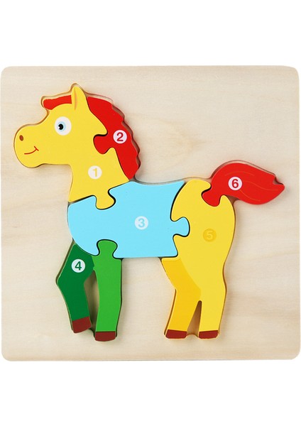 Children's Educational Three-Dimensional Puzzle 3D Building Block Toy-Horse (Yurt Dışından)