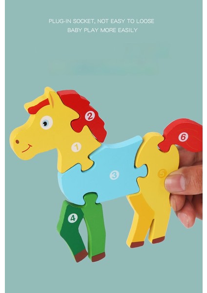 Children's Educational Three-Dimensional Puzzle 3D Building Block Toy-Horse (Yurt Dışından)