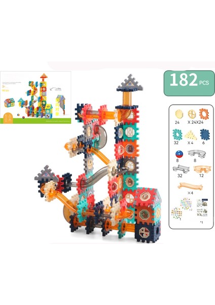 Kaydırmalı Top Parçası Bebek Eğitici OYUNCAK-182PCS (Yurt Dışından)