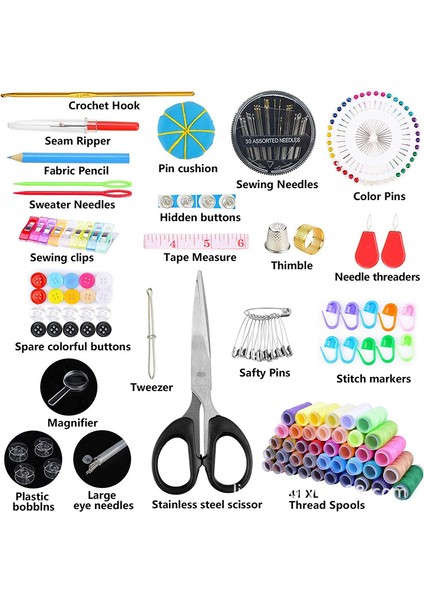 Huiding Up Ekstra Büyük Dikiş Seti - 205 Parçadan Oluşan Ekstra Büyük Çanta (Yurt Dışından)