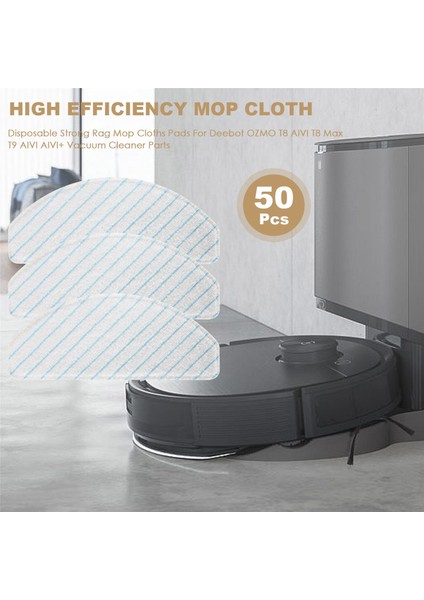 50 Adet Tek Kullanımlık Güçlü Bez Paspas Bezleri Pedleri Ecovacs Deebot Ozmo T8 Aıvı T8 Max T9 Aıvı Aıvı + Elektrikli Süpürge Parçaları (Yurt Dışından) fırsatları