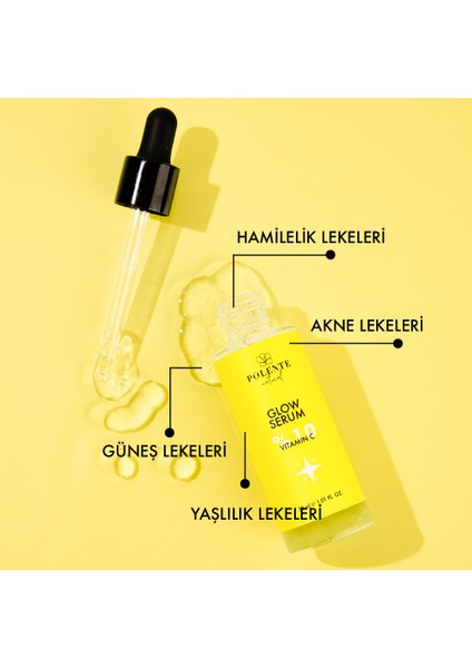 Polente Natural Glow Serum %10 C Vitamini İçeren Aydınlatıcı Leke Serumu (30 ml)