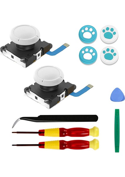 Nintendo Switch Lite Joy-Con Denetleyicisi Için 2'li Paket Yedek Joystick Analog Thumbstick Parçası - Onarım Aracı Kiti ile (Yurt Dışından)