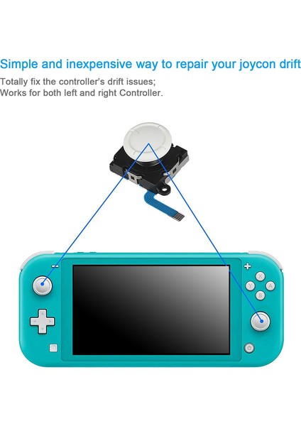 Nintendo Switch Lite Joy-Con Denetleyicisi Için 2'li Paket Yedek Joystick Analog Thumbstick Parçası - Onarım Aracı Kiti ile (Yurt Dışından)
