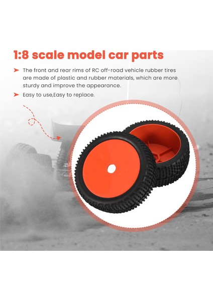 Adet 17MM Hex 1/8 Rc Off-Road Buggy Araba Lastik Lastikler Ön Arka Jant Lastik Aksesuarları Losi Hpı Kyosho Mp9,1 (Yurt Dışından) indirimleri