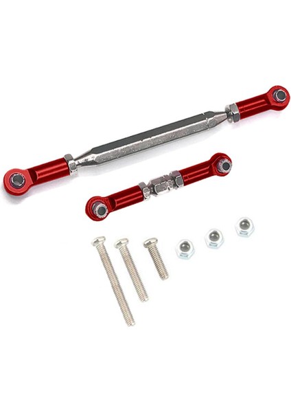 Metal Ayarlanabilir Direksiyon Bağlantı Servo Bağlantı Çekme Çubuğu Gerdirme Mn D90 D99 Mn-90 Fj-45 1/12 Rc Araba Paletli, Kırmızı (Yurt Dışından)