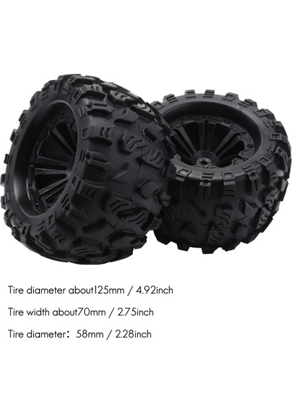 4 Adet 125MM 1/10 Canavar Kamyon Lastiği ve Tekerlek Altıgen 12MM Traxxas Tamiya Kyosho Hpı Hsp Savage Xs Tm Akı Lrp (Yurt Dışından) fırsatları
