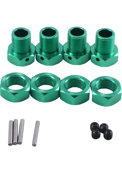 4 Adet Metal Genişletilmiş Tekerlek Altıgen Göbek Adaptörü 1/10 Arrma Kraton Outcast Rc Araba Yükseltme Parçaları Aksesuarları, Yeşil (Yurt Dışından)