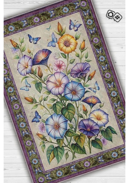 Art Deco Gündüz Sefası Vintage Halı Görünümlü Dijital Baskı Renkli Halı Rustik Çiçekli Halı fiyatları