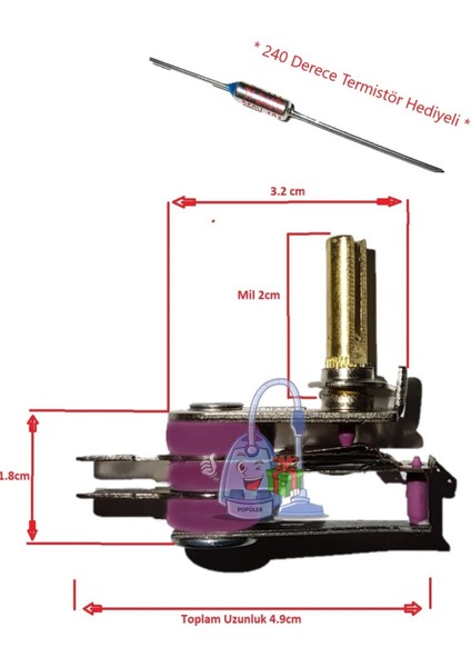 Simeks Brilex Jumbo Grill Silex Bazlama ve Lahmacun Makinesi Tost Makinesi Termostat , Mil 2 cm Ayar Otomatiğ 16AMPER +Sigorta