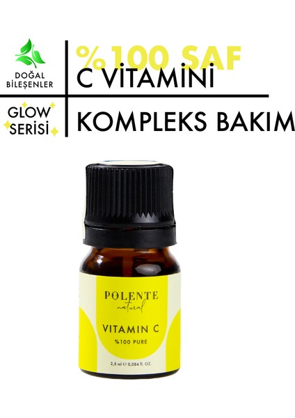 %100 Pure Vitamin C- Leke Karşıtı %100 Saf C Vitamini (2,5 ml)