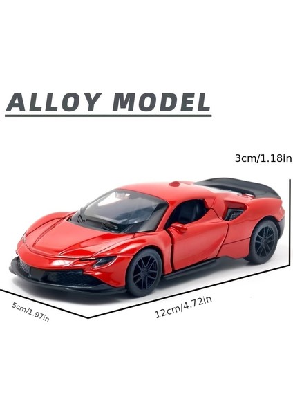 1:36 Alaşım Oyuncak Araba Modeli Üç Kapılı Geri Çekilebilir Oyuncak (Yurt Dışından)