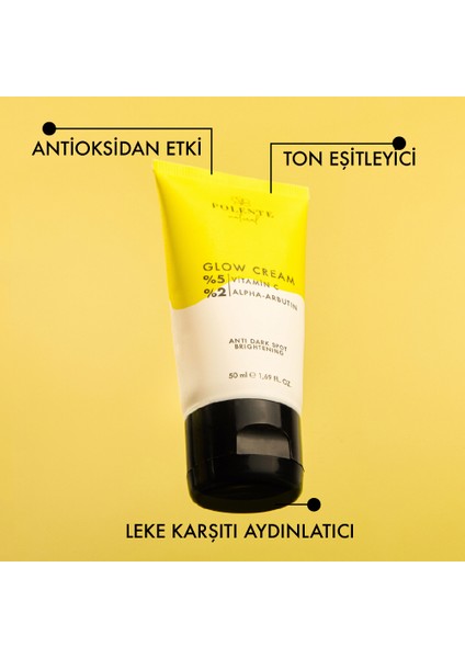 - Glow Cream - Vitamin C & Arbutin İçeren Aydınlatıcı Leke Kremi 50 ml