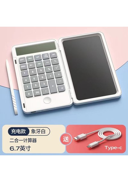 Hesap Makinesi Tablet Iki Bir Arada Çok Fonksiyonlu Katlanır Sessiz Taşınabilir Hesap Makinesi (Yurt Dışından)