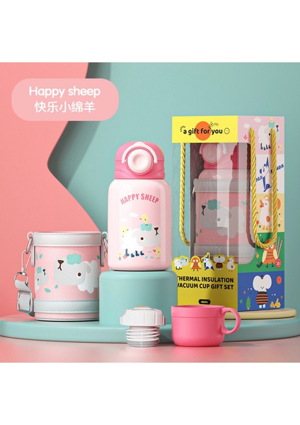 Kuzu Çocuk Termos Bardak Gıda Sınıfı 316 Paslanmaz Çelik Sağlıklı Malzeme Zıplayan Saman Bardak (Yurt Dışından)