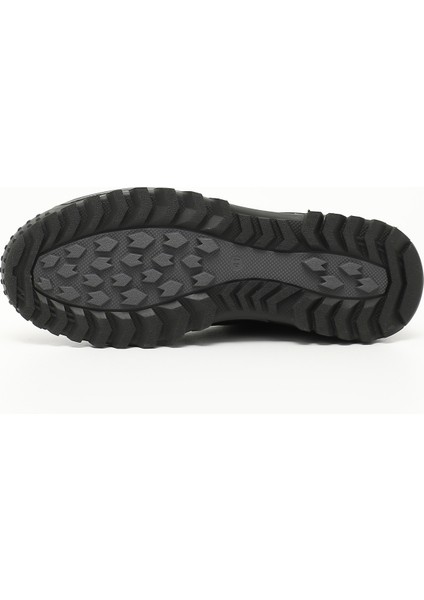 Erkek Siyah Bağcıklı Kauçuk Taban Hakiki Deri Sneaker