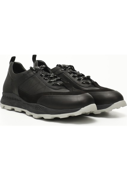 Erkek Siyah Bağcıklı Hakiki Deri Comfort Sneaker fiyatları