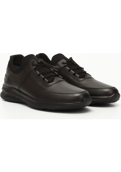 Erkek Kahverengi Bağcıklı Hakiki Deri Comfort Sneaker modelleri