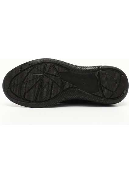 Gön Hakiki Deri Yuvarlak Burun Dolgu Taban Bağcıklı Kadın Sneaker 42610