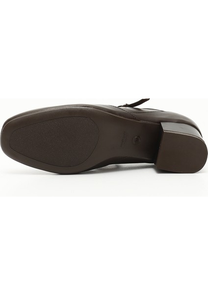 Kadın Kahve Antik Kısa Kalın Topuklu Mary Jane Hakiki Deri Ayakkabı indirimleri