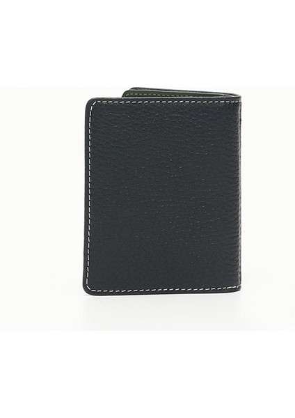 Kadın Lacivert - Yeşil Gön Hakiki Deri Unisex Kartlık 06499
