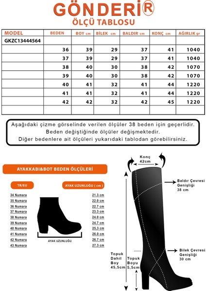 Gön Hakiki Deri Yuvarlak Burun Kauçuk Taban Topuklu Fermuarlı Tokalı Kadın Çizme 44564