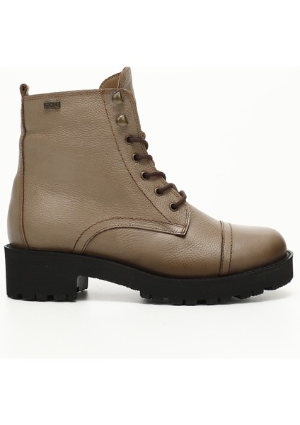 Kadın Vizon Fermuarlı Kauçuk Taban Hakiki Deri Postal Bot