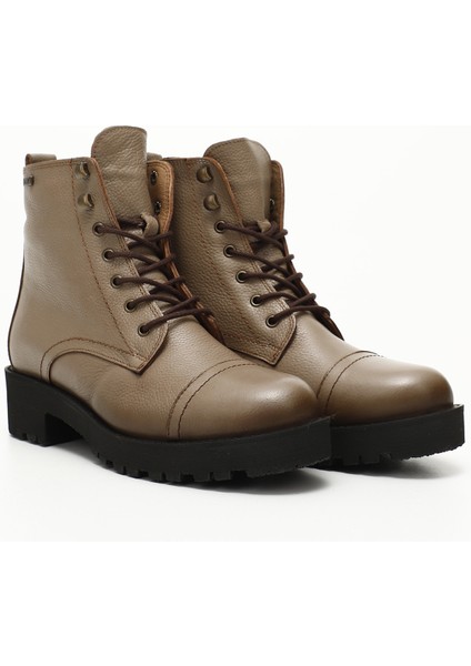 Kadın Vizon Fermuarlı Kauçuk Taban Hakiki Deri Postal Bot modelleri