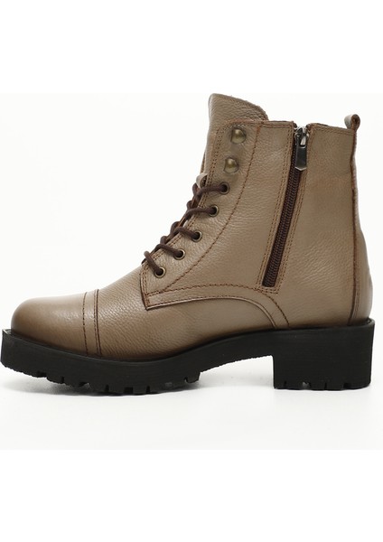 Kadın Vizon Fermuarlı Kauçuk Taban Hakiki Deri Postal Bot fırsatları
