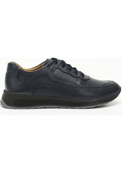 Gön Hakiki Deri Yuvarlak Burun Bağcıklı Günlük Erkek Sneaker 01391
